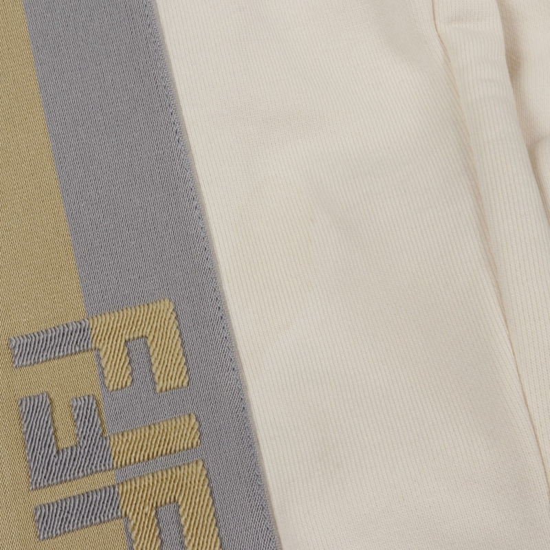 FENDI FF 標誌褲子聚酯米色灰色二手男式#M-5