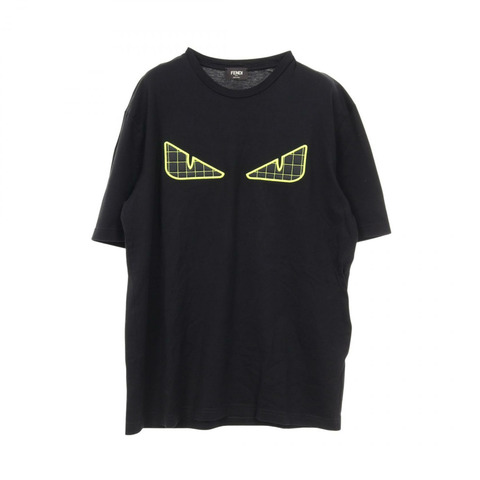 FENDI 怪獸蟲眼 T 卹短袖棉質黑黃色二手男款 #M
