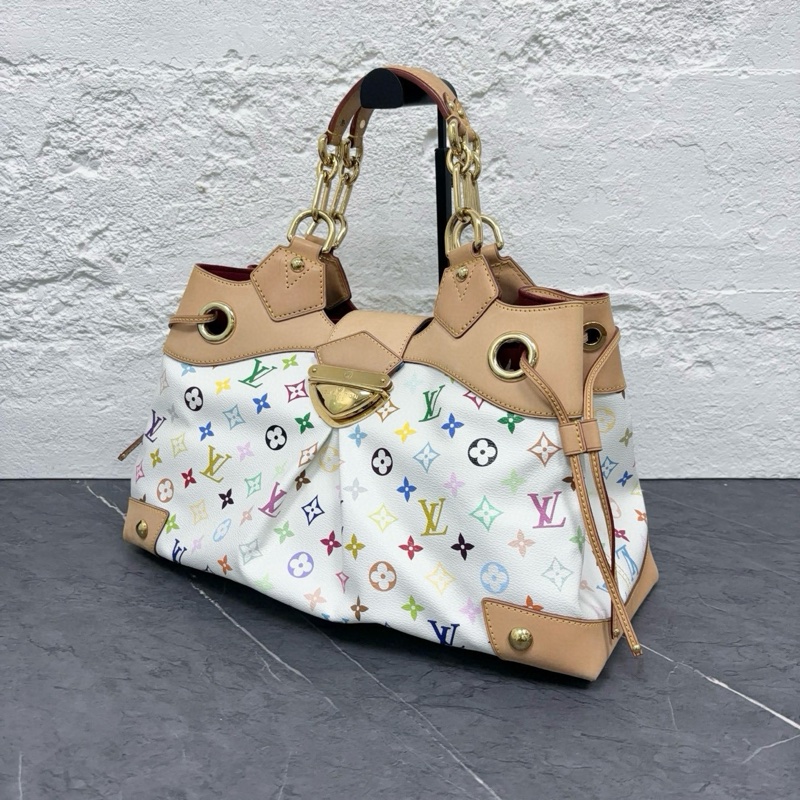 LV路易威登 白三彩烏蘇拉單肩手提包 尺寸約42×24×18-2