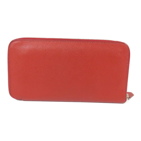 HERMES Epsom皮革Azap Wallet銀扣長錢包Rouge