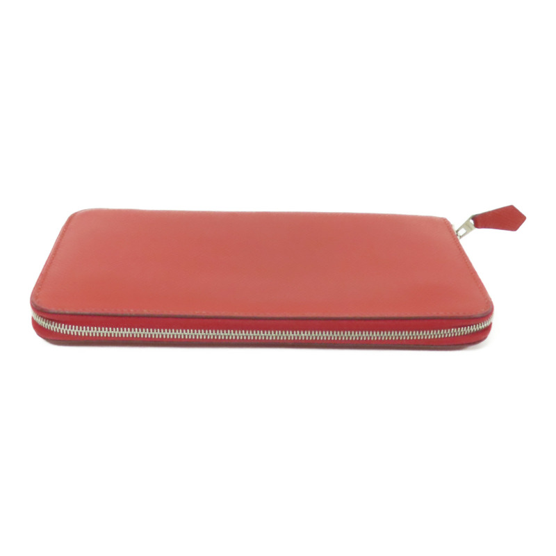 HERMES Epsom皮革Azap Wallet銀扣長錢包Rouge-3