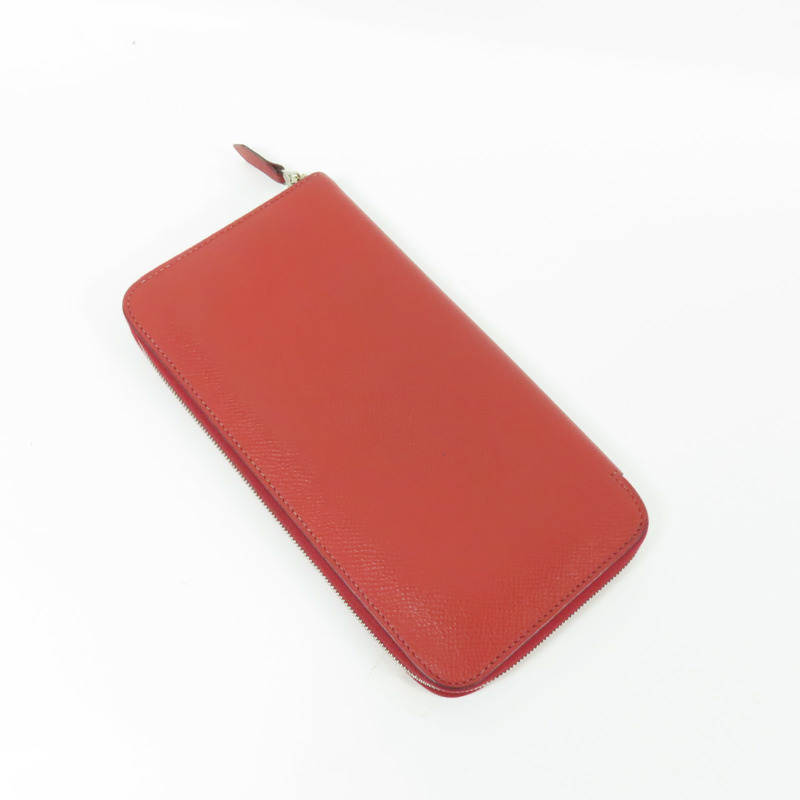 HERMES Epsom皮革Azap Wallet銀扣長錢包Rouge-4