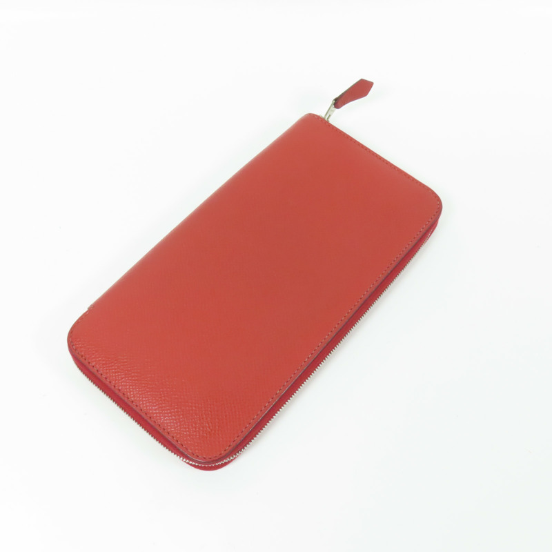 HERMES Epsom皮革Azap Wallet銀扣長錢包Rouge-5
