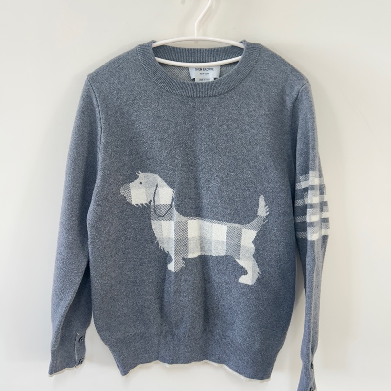 Thom Browne灰色臘腸狗毛衣-0