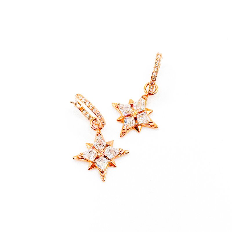 施華洛世奇Swarovski|玫瑰金閃耀北極星耳環-0