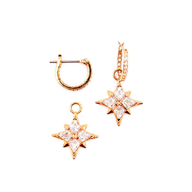 施華洛世奇Swarovski|玫瑰金閃耀北極星耳環-1