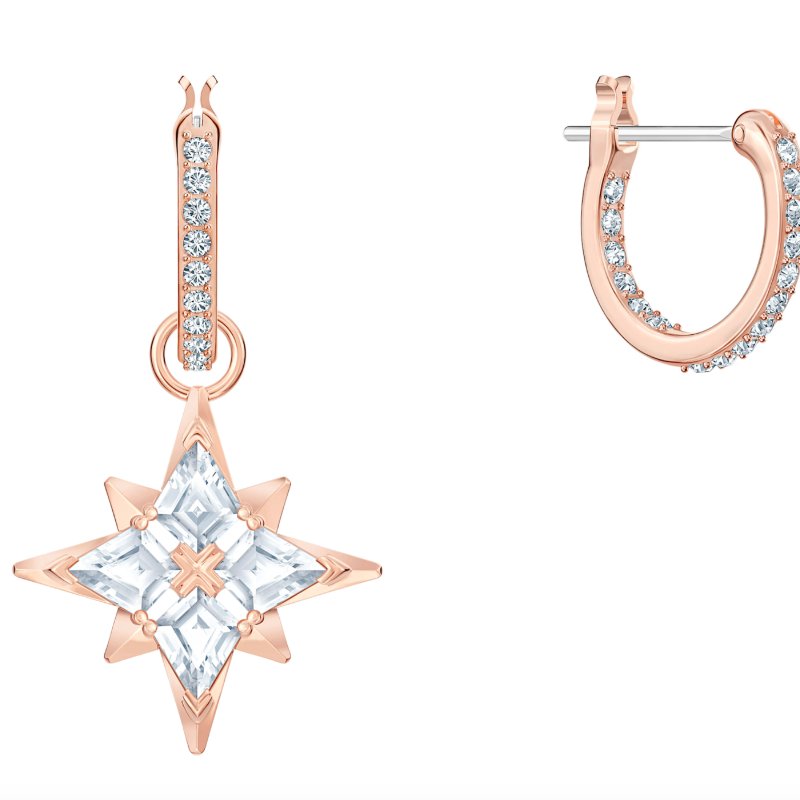 施華洛世奇Swarovski|玫瑰金閃耀北極星耳環-10