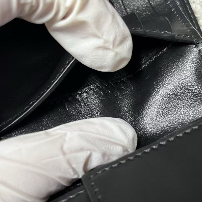 celine 棕色凱旋門印花雙折粒面皮革 錢包-5