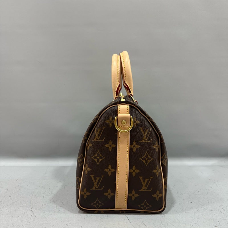 LV M41113 原花金釦speedy 25 斜背包 兩用包-2