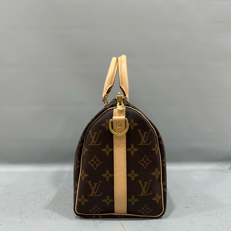LV M41113 原花金釦speedy 25 斜背包 兩用包-4