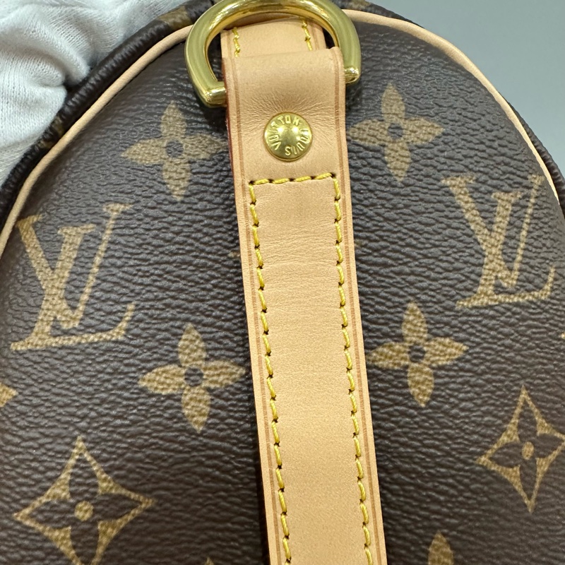 LV M41113 原花金釦speedy 25 斜背包 兩用包-6