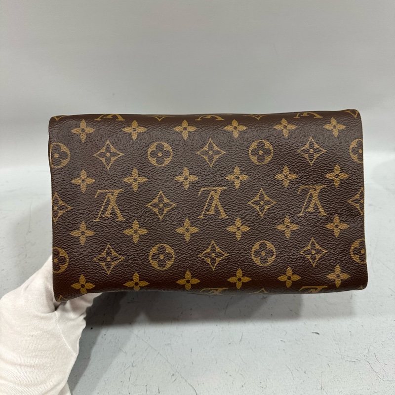 LV M41113 原花金釦speedy 25 斜背包 兩用包-7