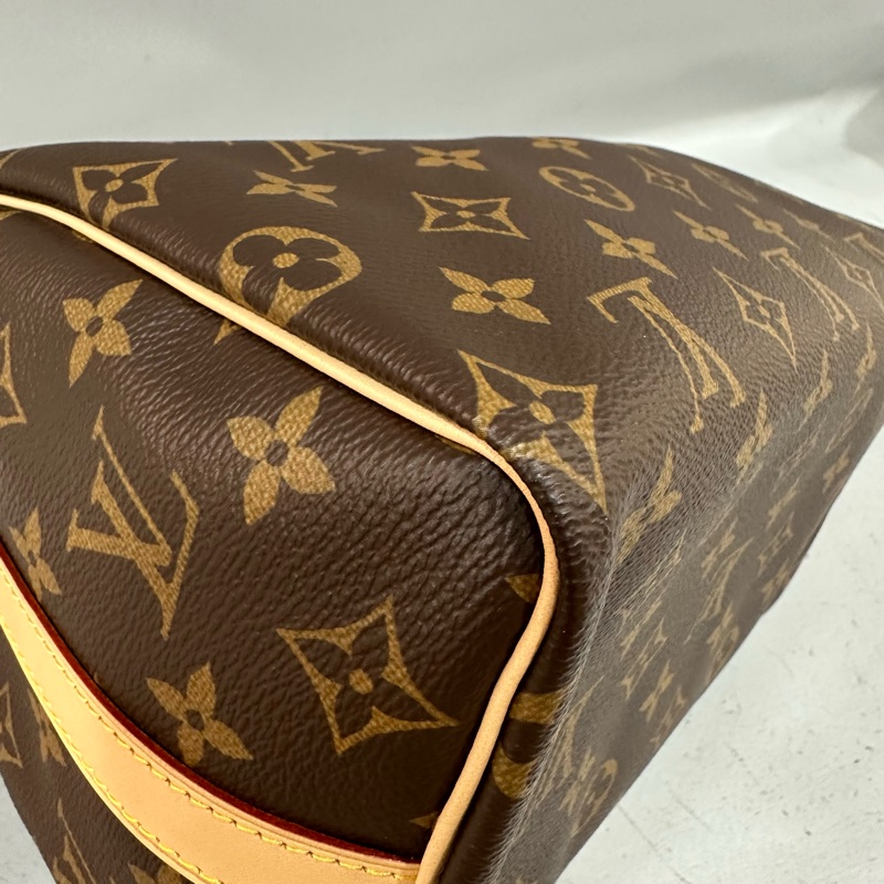 LV M41113 原花金釦speedy 25 斜背包 兩用包-8
