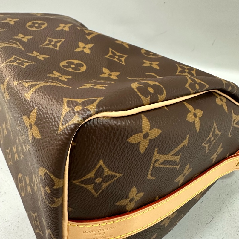LV M41113 原花金釦speedy 25 斜背包 兩用包-9