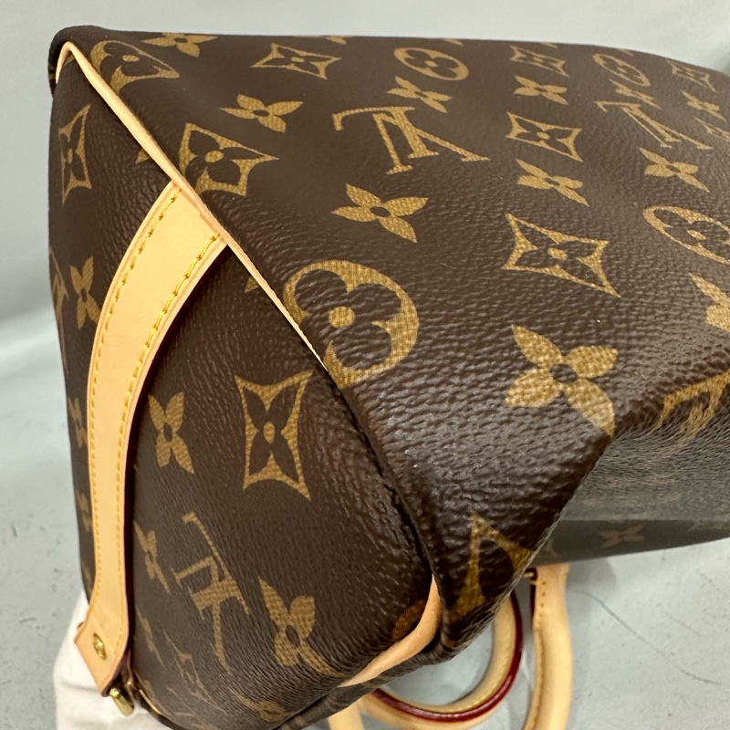 LV M41113 原花金釦speedy 25 斜背包 兩用包-10