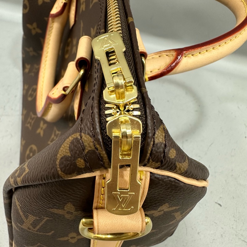 LV M41113 原花金釦speedy 25 斜背包 兩用包-14