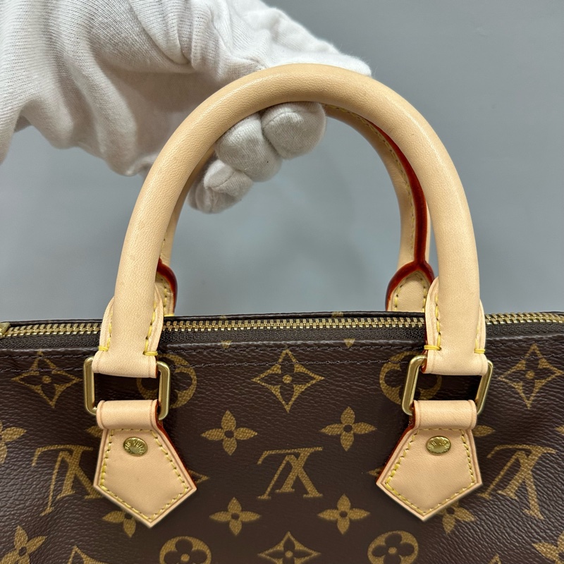 LV M41113 原花金釦speedy 25 斜背包 兩用包-16