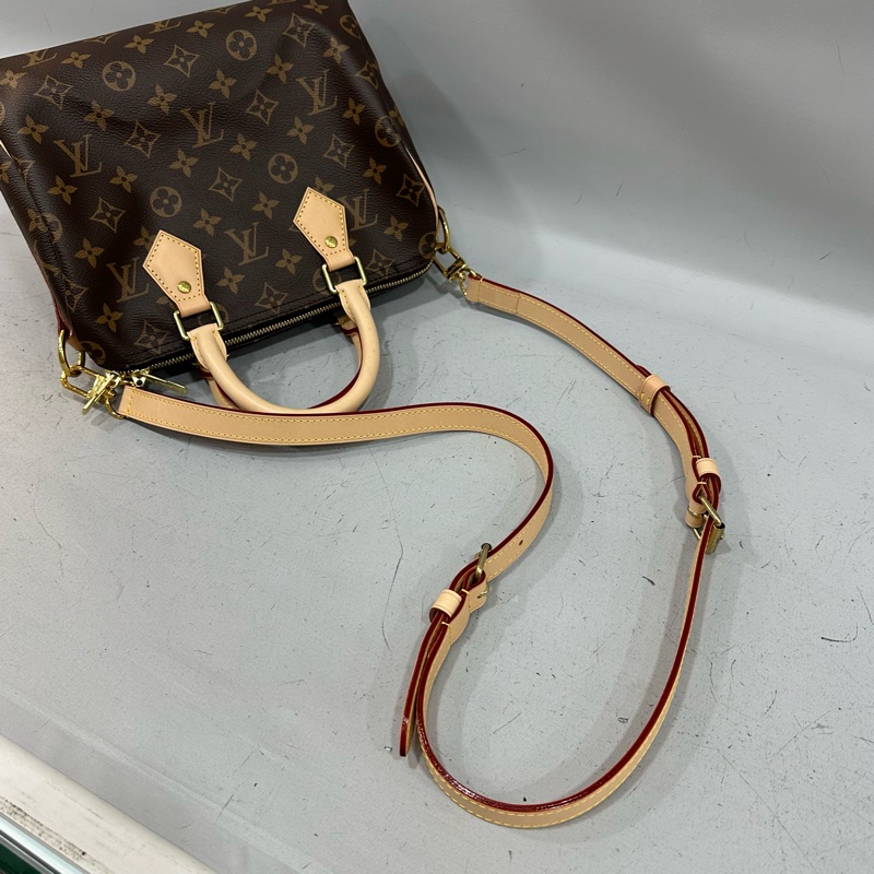 LV M41113 原花金釦speedy 25 斜背包 兩用包-33