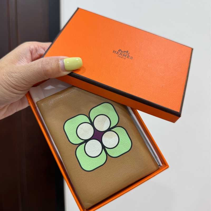HERMES 愛馬仕 Calvi duo 彩繪 卡包 卡片夾 卡夾 皮夾 錢包 零錢包-0