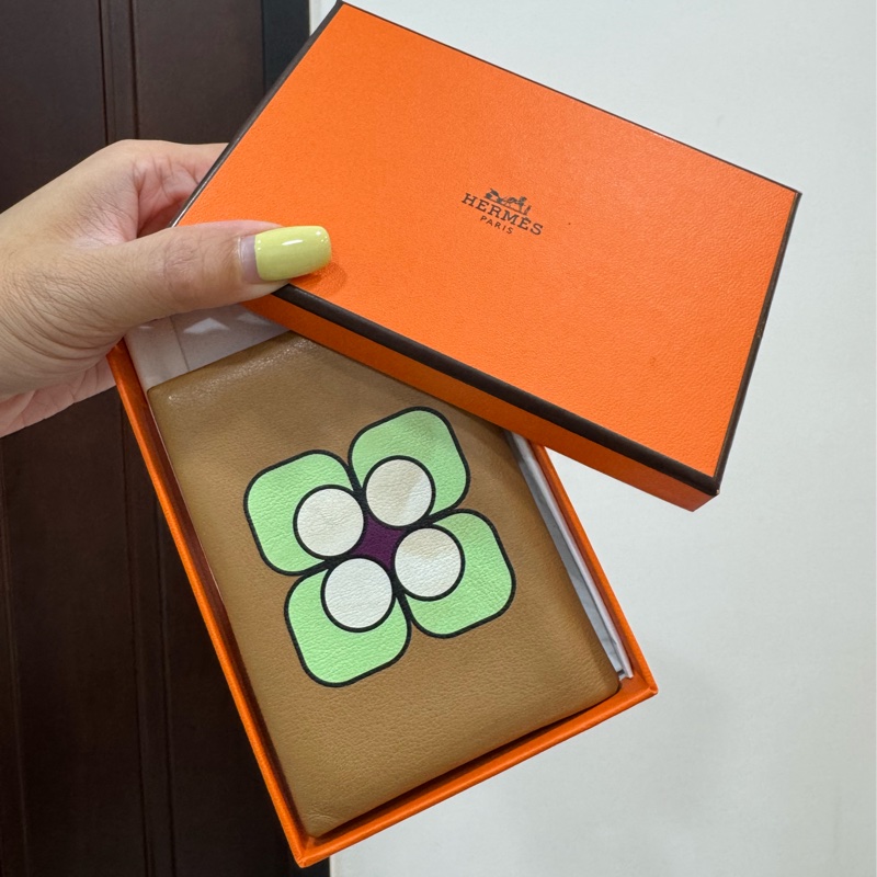 HERMES 愛馬仕 Calvi duo 彩繪 卡包 卡片夾 卡夾 皮夾 錢包 零錢包-1