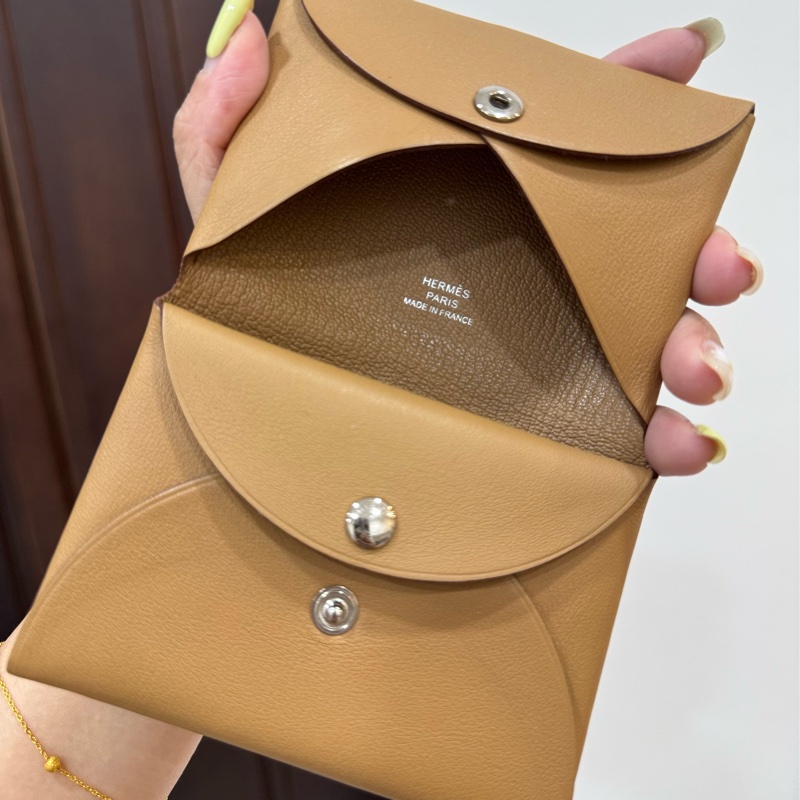 HERMES 愛馬仕 Calvi duo 彩繪 卡包 卡片夾 卡夾 皮夾 錢包 零錢包-6