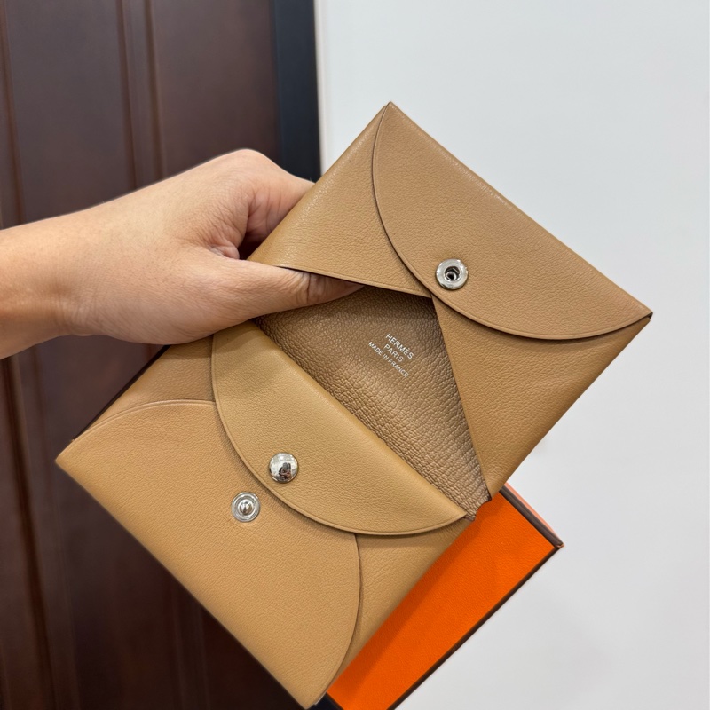 HERMES 愛馬仕 Calvi duo 彩繪 卡包 卡片夾 卡夾 皮夾 錢包 零錢包-8