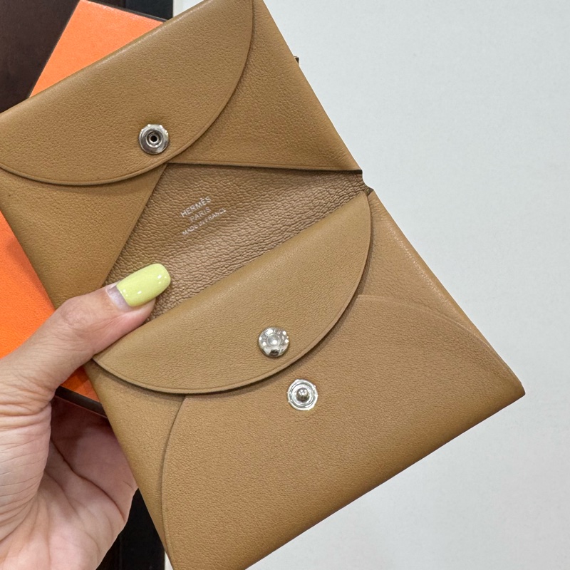 HERMES 愛馬仕 Calvi duo 彩繪 卡包 卡片夾 卡夾 皮夾 錢包 零錢包-11