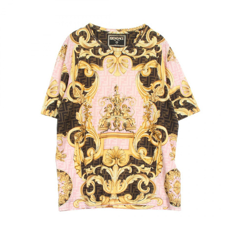 FENDI T卹短袖棉質粉紅黃色多色二手男款#L