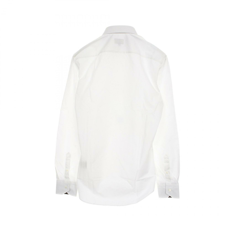 FENDI Zucca 圖案長袖襯衫 FS0703 純棉 白色 二手 男款 #38-1