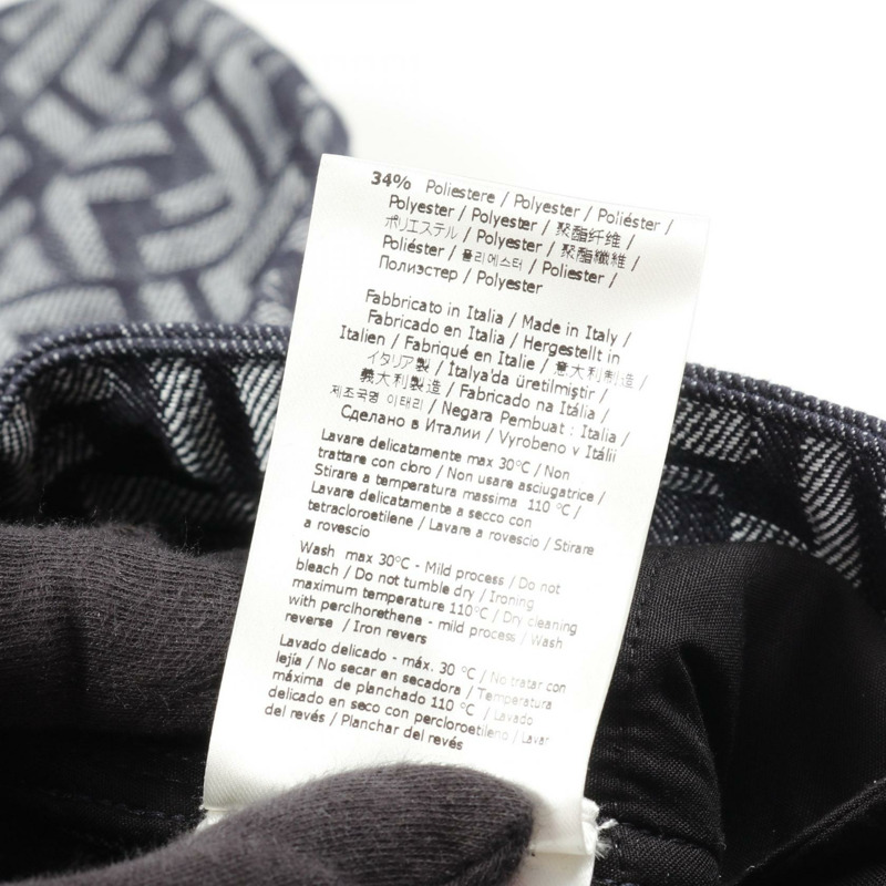 FENDI Zucca 牛仔褲 FLP302 棉滌混紡 海軍藍/灰色 二手 男款 #32-4