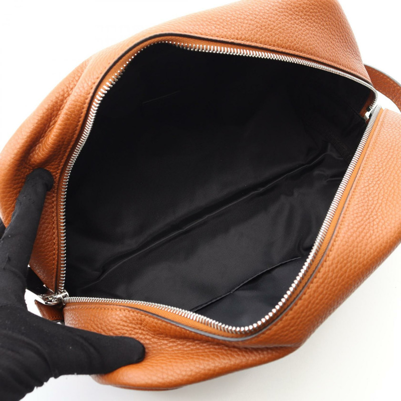 FENDI 商務手拿包 AS378 皮革棕色 二手男款-2