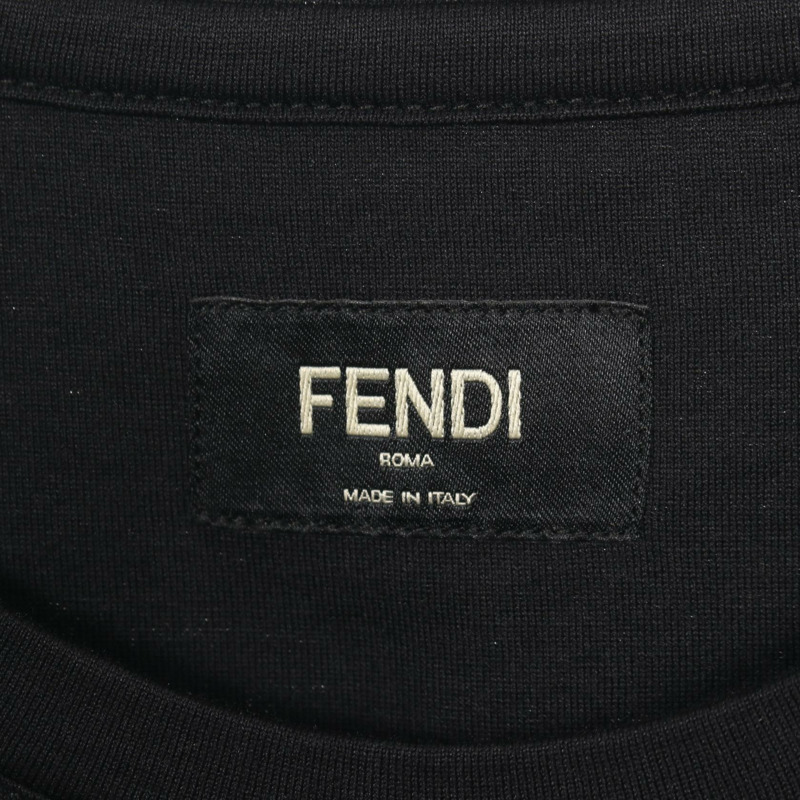 FENDI FF logo T卹 短袖 FY0894 純棉 黑色 二手 男款 #XS-2