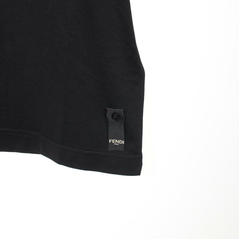 FENDI FF logo T卹 短袖 FY0894 純棉 黑色 二手 男款 #XS-5