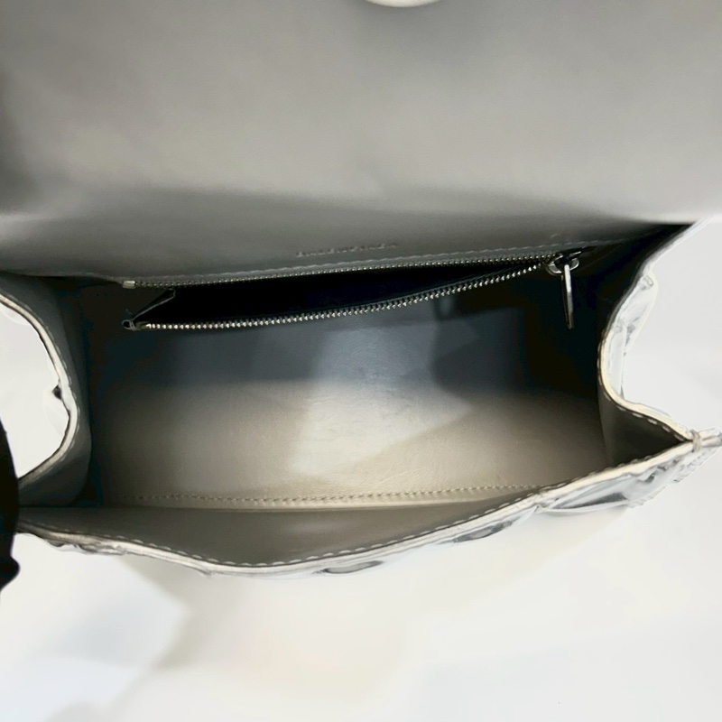 Balenciaga銀色抓皺羊皮小號Hourglass沙漏包751497-5