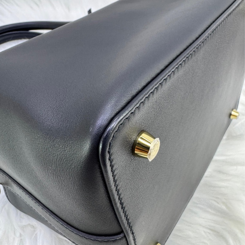 HERMES Swift皮革Tool Box 20金扣手挽肩背兩用袋靛藍色-5