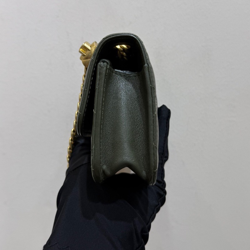 Chanel 香奈兒 22K 橄欖綠金扣 mini woc-4