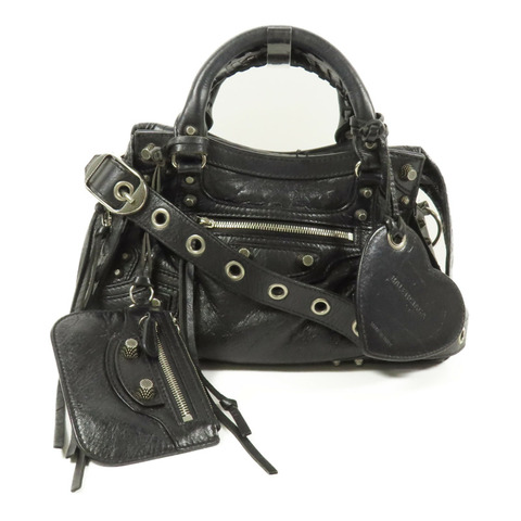 BALENCIAGA 牛皮皮革Neo Cagole XS銀扣手挽肩背兩用袋