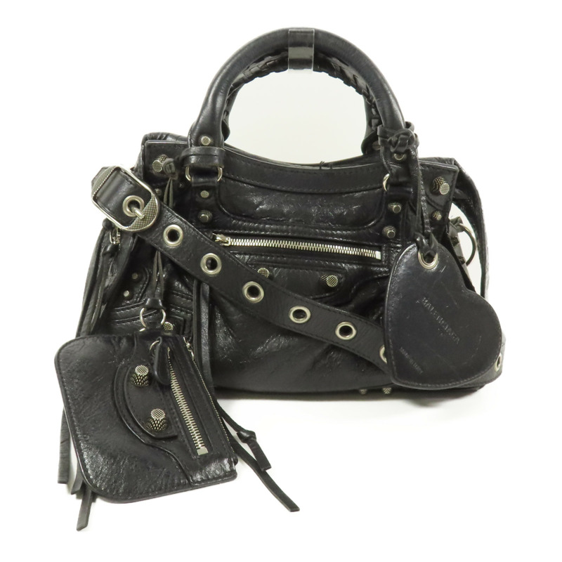 BALENCIAGA 牛皮皮革Neo Cagole XS銀扣手挽肩背兩用袋-0