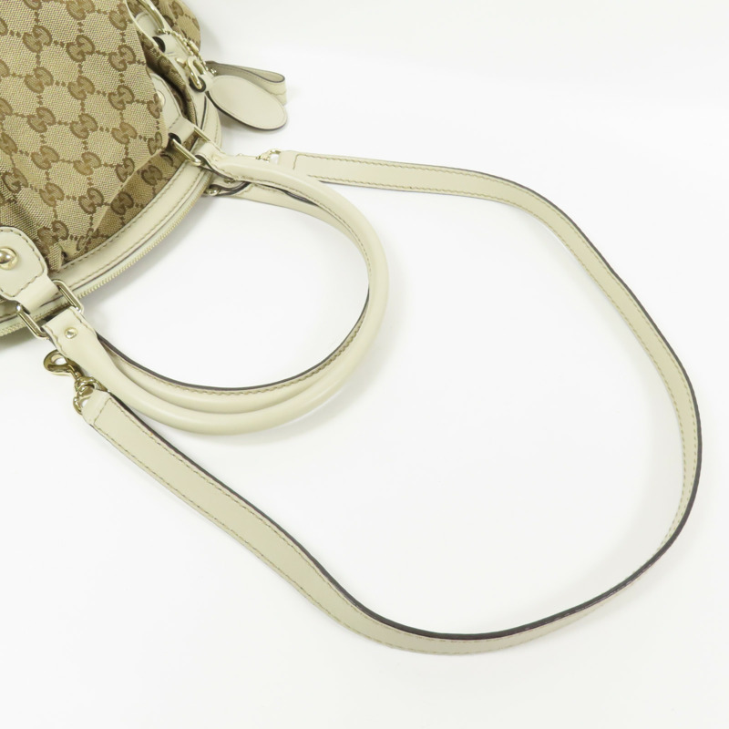 GUCCI 帆布2 Way Shoulder銀扣手挽肩背兩用袋-11