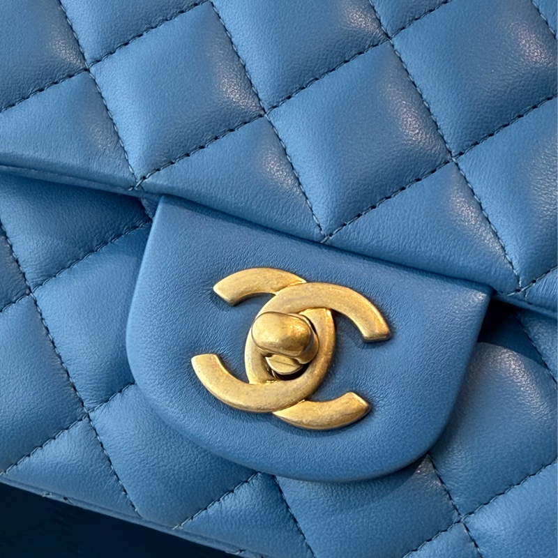 CHANEL CF20 coco20 藍色mini 鏈條包 27開-2