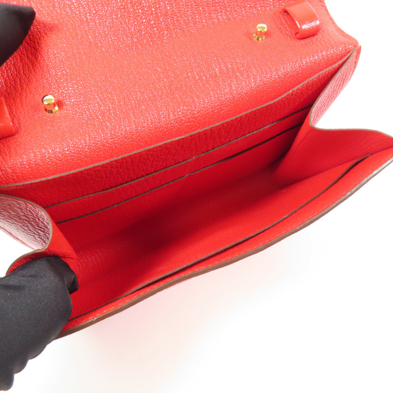 HERMES Chevre皮革Clic 16金扣肩背袋Rouge De Coeur-4