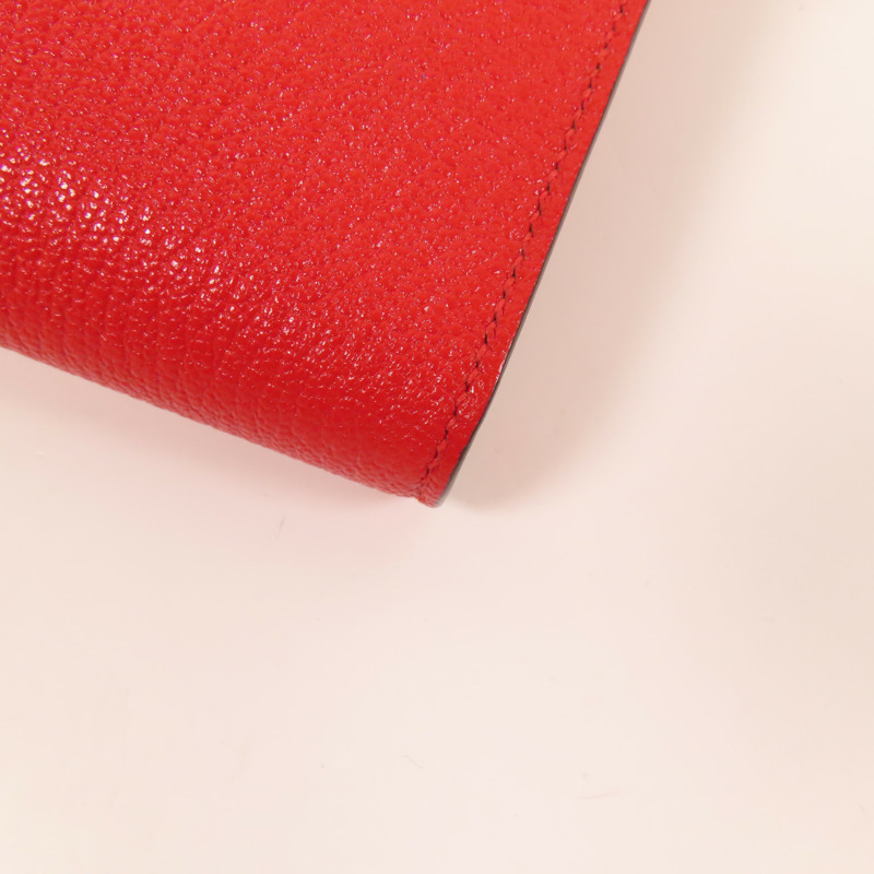 HERMES Chevre皮革Clic 16金扣肩背袋Rouge De Coeur-6