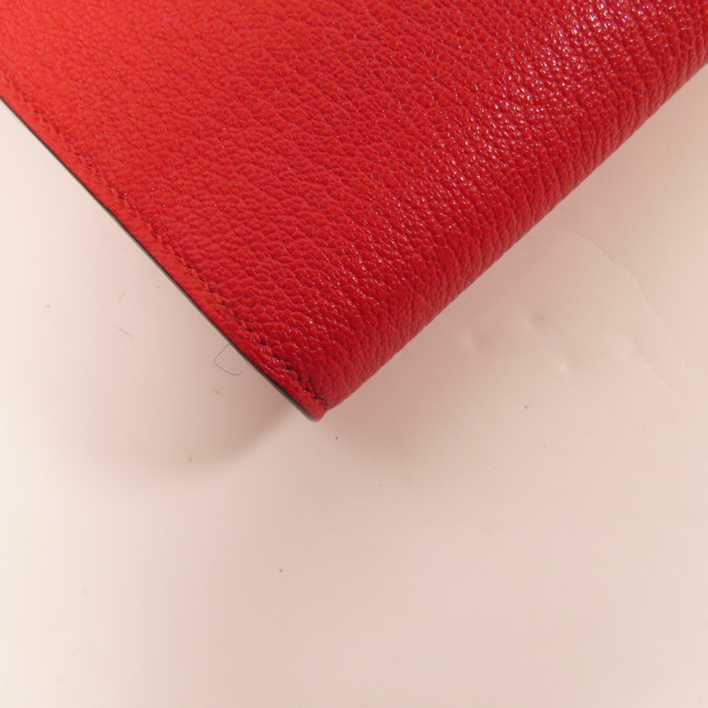 HERMES Chevre皮革Clic 16金扣肩背袋Rouge De Coeur-7