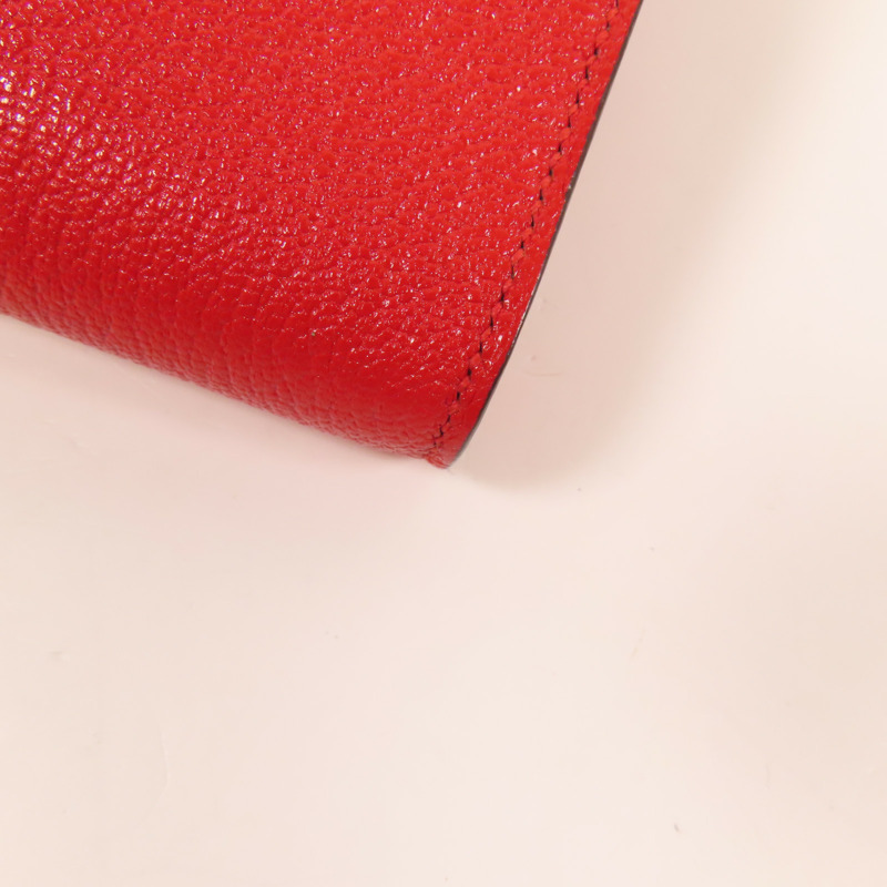 HERMES Chevre皮革Clic 16金扣肩背袋Rouge De Coeur-8