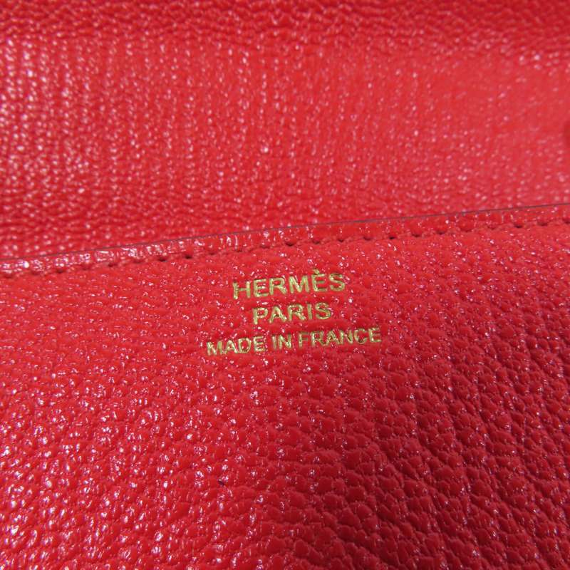 HERMES Chevre皮革Clic 16金扣肩背袋Rouge De Coeur-11