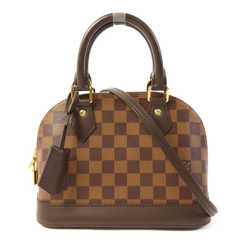 LOUIS VUITTON Damier Alma BB金扣手挽肩背兩用袋-0