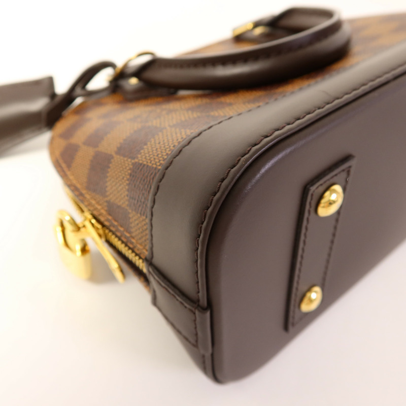 LOUIS VUITTON Damier Alma BB金扣手挽肩背兩用袋-11