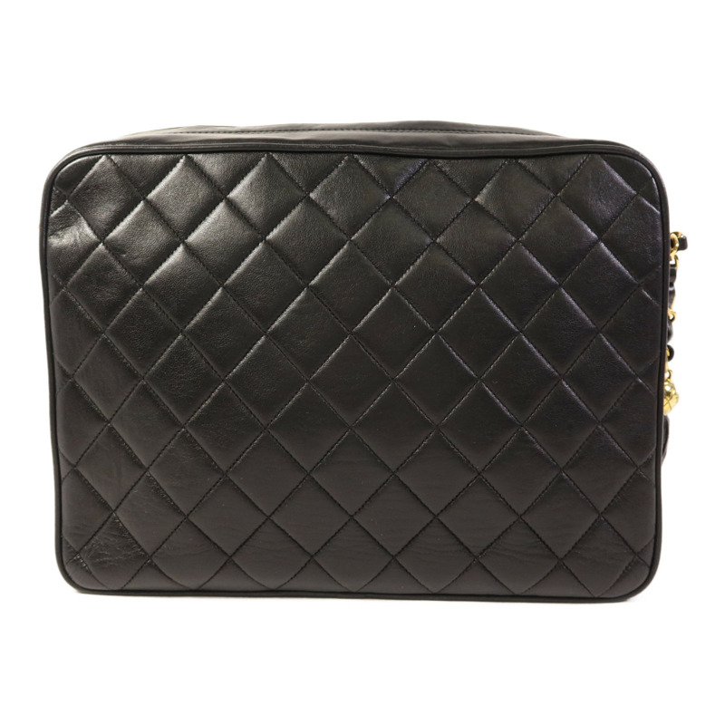 CHANEL 羊皮皮革Chain Shoulder金扣鏈帶肩背袋-1