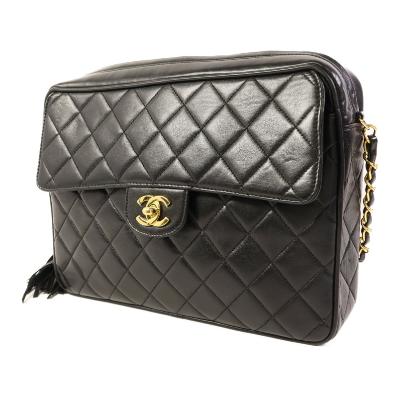 CHANEL 羊皮皮革Chain Shoulder金扣鏈帶肩背袋-2