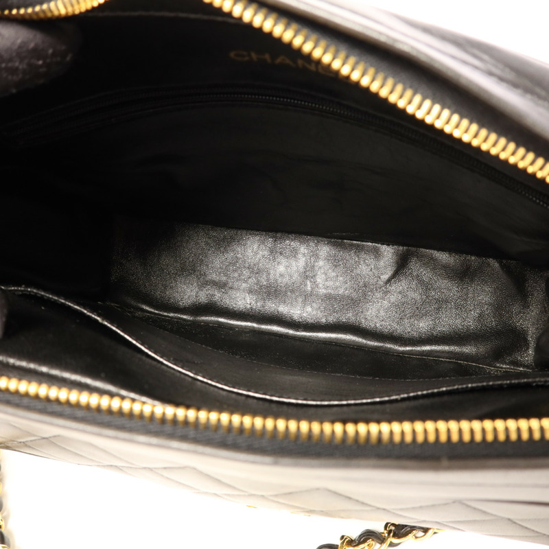 CHANEL 羊皮皮革Chain Shoulder金扣鏈帶肩背袋-5